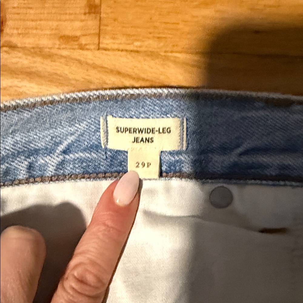 Madewell Super Wide Leg Light Blue Jeans - Picture 3 of 5